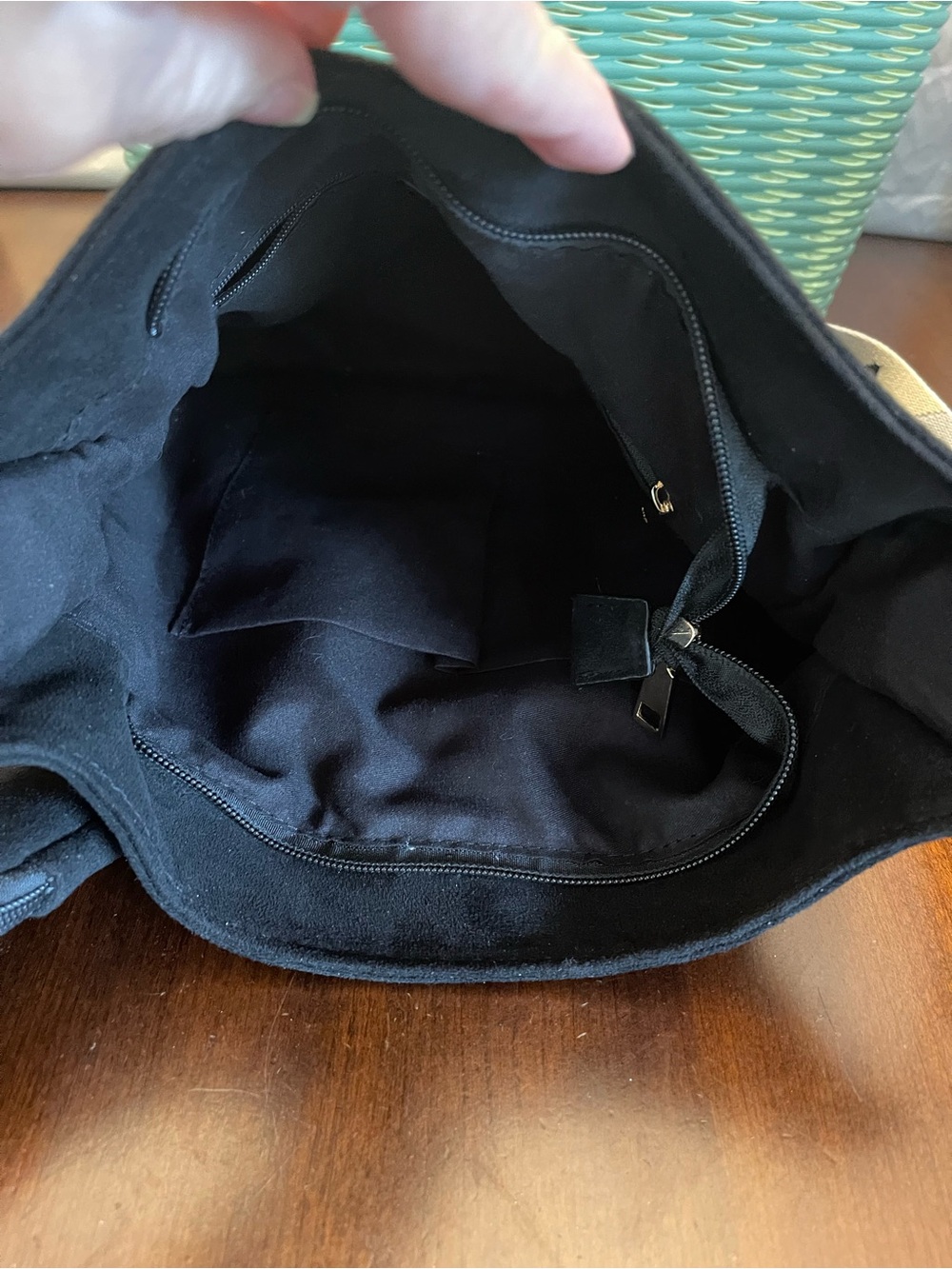 Ah-dorned Suede Black Crossbody Bag With a designed Stars Strap - Picture 7 of 11